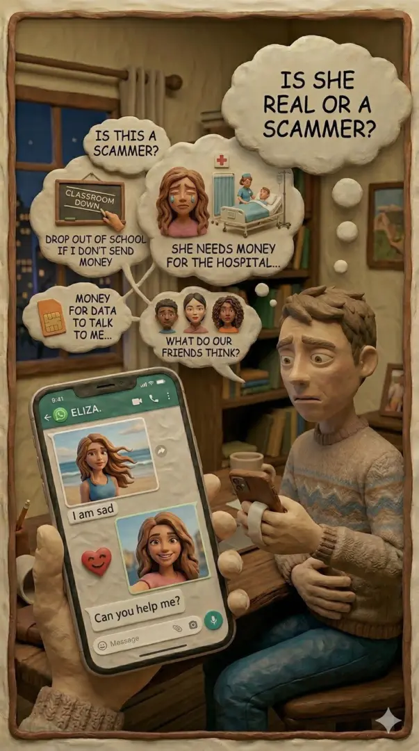 Man worried about WhatsApp scammer